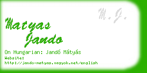 matyas jando business card